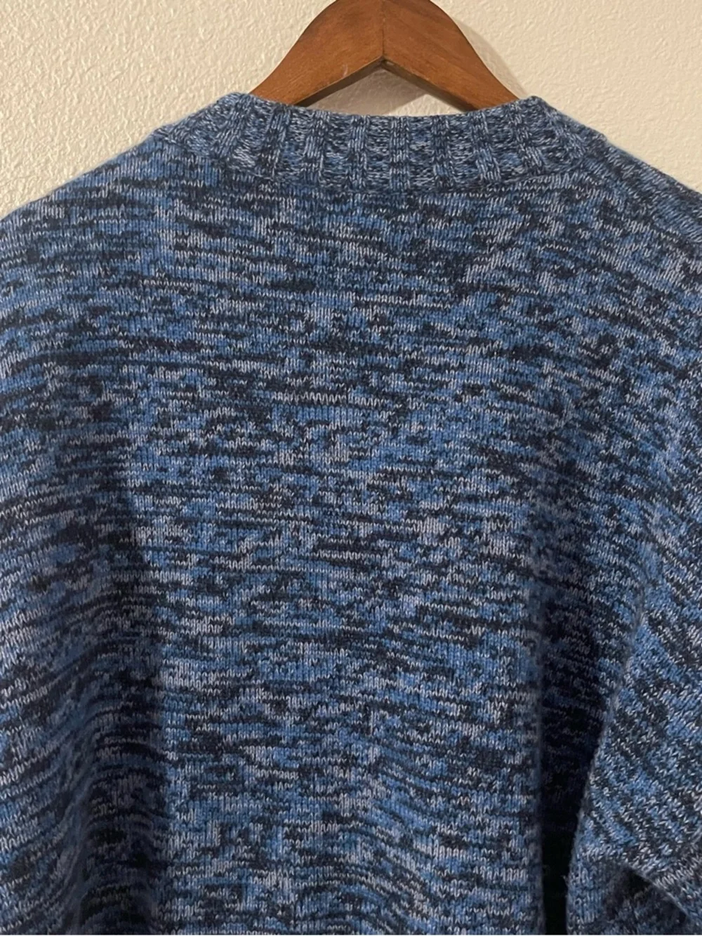 J. Crew 100% Cashmere Women’s XL Blue Marled Button-Shoulder Crewneck Sweater